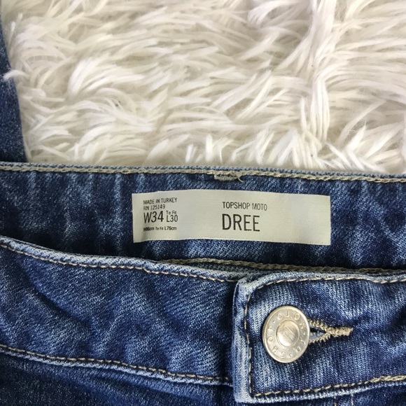TopShop Moto Dree High Waist Raw Hem Jeans 34 - Picture 3 of 7